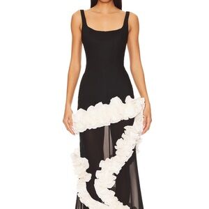 Revolve Wisteria Gown in Black & White